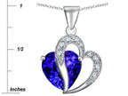 Star K™ 925 Simulated Heart Shape Tanzanite Pendant Necklace