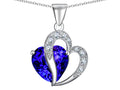 Star K™ 925 Simulated Heart Shape Tanzanite Pendant Necklace