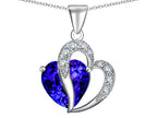 Star K™ 925 Simulated Heart Shape Tanzanite Pendant Necklace