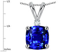 Star K™ 7mm Cushion-Cut Created Sapphire Pendant Necklace