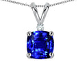 Star K™ 7mm Cushion-Cut Created Sapphire Pendant Necklace