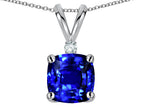 Star K™ 7mm Cushion-Cut Created Sapphire Pendant Necklace