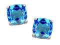 Original Star K™ 7mm Cushion-Cut Genuine Blue Topaz Earrings Studs