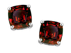 Original Star K™ 7mm Cushion-Cut Genuine Garnet Earrings Studs