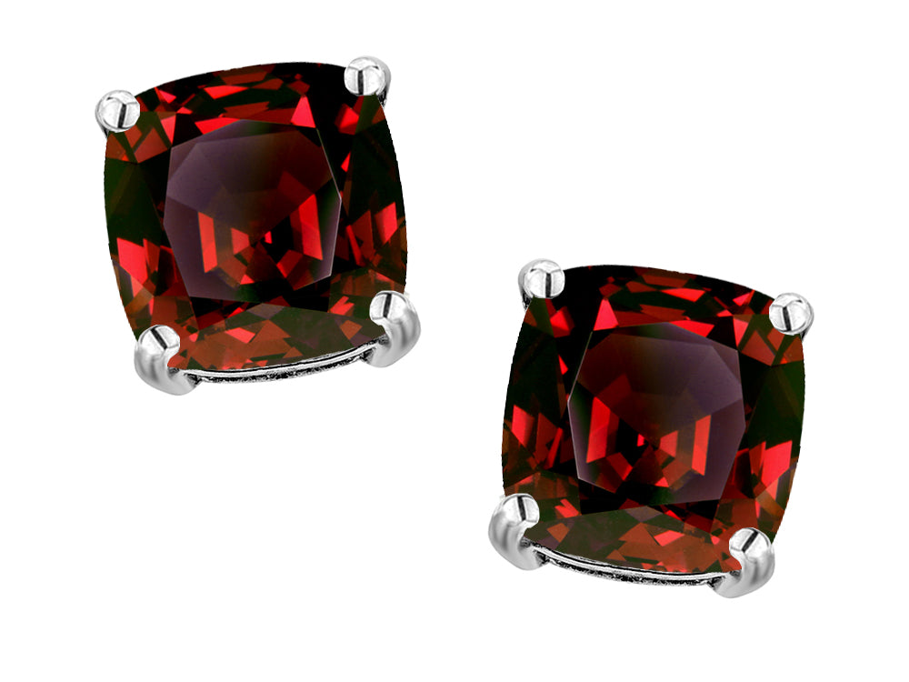 Original Star K™ 7mm Cushion-Cut Genuine Garnet Earrings Studs