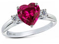 Star K 8mm Heart Shape Created Ruby Ring