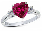Star K 8mm Heart Shape Created Ruby Ring