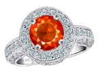 Star K 7mm Round Simulated Mexican Fire Opal Ring
