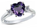 Star K 8mm Heart Shape Simulated Alexandrite Ring