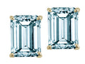 Tommaso Design™ 8x6mm Emerald Cut Simulated Aquamarine Earrings