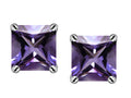 Star K™ Square 7mm Simulated Alexandrite Earrings