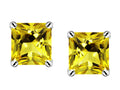 Star K™ Square 7mm Simulated Citrine Earrings Studs