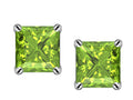 Star K™ Square 7mm Simulated Peridot Earrings Studs