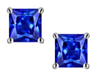 Star K™ Square 7mm Simulated Tanzanite Earrings