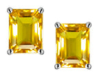 Star K™ 8x6mm Emerald Cut Simulated Citrine Earrings