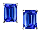 Star K™ 8x6mm Emerald Cut Simulated Tanzanite Earrings
