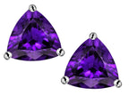 Star K™ Trillion 7mm Simulated Amethyst Earrings Studs