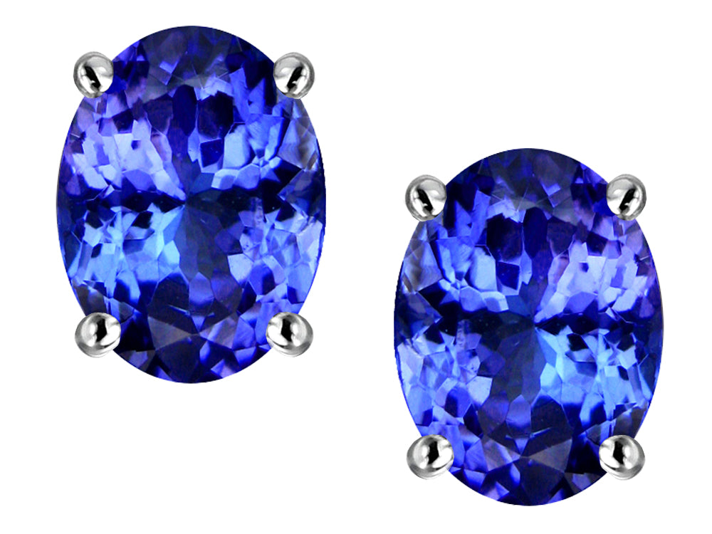 Star K™ Oval 8x6mm Simulated Tanzanite Earrings Studs