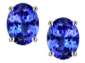Star K™ Oval 8x6mm Simulated Tanzanite Earrings Studs
