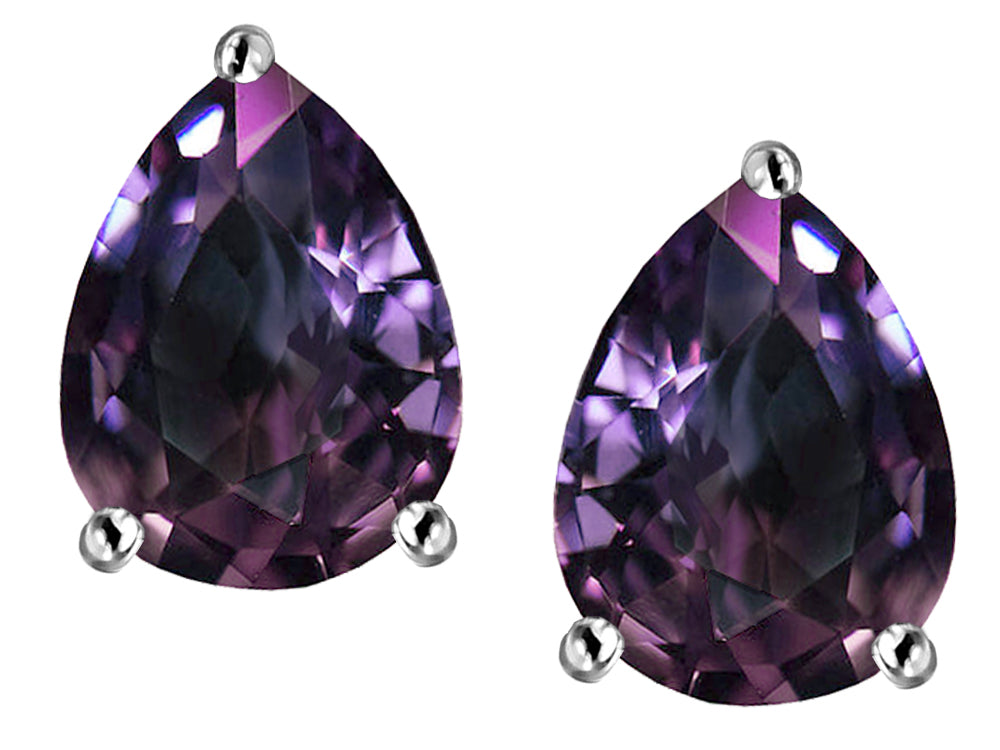 Star K™ Pear Shape 9x7mm Simulated Alexandrite Earrings Studs