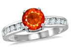 Star K Round 7mm Simulated Mexican Fire Opal Ring
