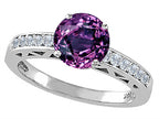 Tommaso Design™ Simulated Alexandrite Solitaire Engagement Ring