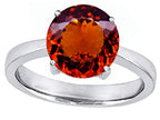 Star K Large Solitaire Big Stone Ring With 10mm Round Simulated Garnet