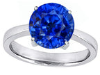 Star K Large Solitaire Big Stone Ring with 10mm Round Created Sapphire