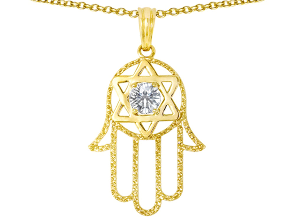 Tommaso Design™ Large 1.5 inch Hamsa Hand Jewish Star of David Protection Pendant Necklace