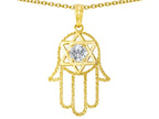Tommaso Design™ Large 1.5 inch Hamsa Hand Jewish Star of David Protection Pendant Necklace