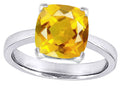 Star K Large 10mm Cushion-Cut Solitaire Ring With Simulated Citrine
