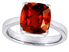 Star K Large 10mm Cushion-Cut Solitaire Ring With Simulated Garnet