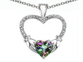 Celtic Love by Kelly Hands Holding your Heart Genuine Mystic Topaz Claddagh Pendant Necklace