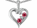 Tommaso Design™ Genuine Ruby and Diamond Heart Pendant Necklace