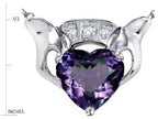 Star K™ 8mm Heart Claddagh Pendant Necklace With Simulated Alexandrite
