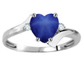 Original Star K™ Heart Shape 6mm Created Star Sapphire bypass Ring
