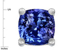 Star K™ Cushion-Cut 7mm Simulated Tanzanite Earrings Studs