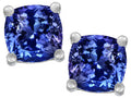 Star K™ Cushion-Cut 7mm Simulated Tanzanite Earrings Studs