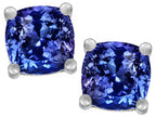 Star K™ Cushion-Cut 7mm Simulated Tanzanite Earrings Studs