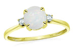 Original Star K 7mm Round Genuine Opal Classic 3 stone Engagement Ring