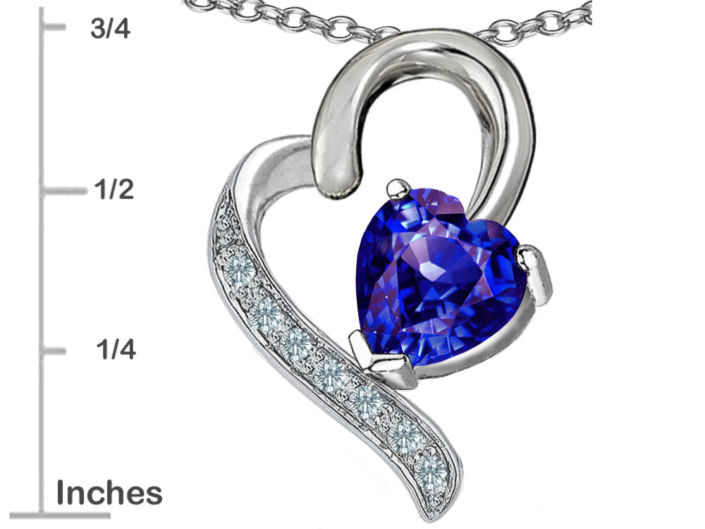 Star K™ 7mm Heart Shape Simulated Tanzanite Heart Pendant Necklace