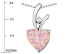 Star K™ 8mm Heart Shape Pink Created Opal Endless Love Pendant Necklace