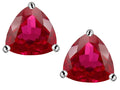Star K™ Trillion 7mm Created Ruby Earrings Studs