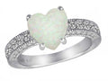 Star K Heart Shape 8mm Simulated Opal Ring