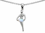 Star K™ Ballerina Dancer Pendant Necklace with Round 7mm Created Opal