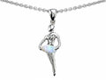 Star K™ Ballerina Dancer Pendant Necklace with Round 7mm Created Opal