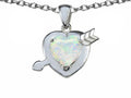 Star K™ Heart with Arrow Love Pendant Necklace with Heart Shape 8mm Created Opal