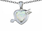 Star K™ Heart with Arrow Love Pendant Necklace with Heart Shape 8mm Created Opal