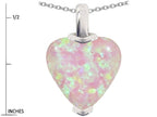Star K™ Heart Shaped 10mm Created Pink Opal Pendant Necklace