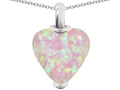 Star K™ Heart Shaped 10mm Created Pink Opal Pendant Necklace